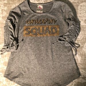 GIRLS FASHION 3/4 SLEEVE TEE, EUC, SZ 7/8